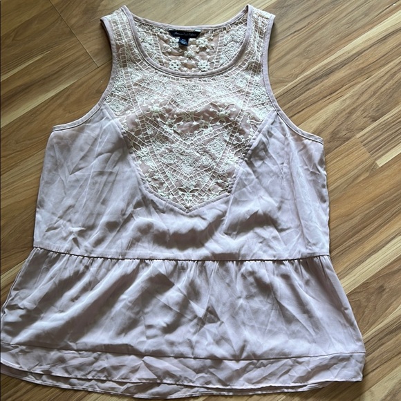 Lace Detail Pink Sleeveless Top - Picture 3 of 6